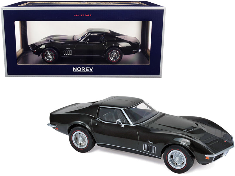 NEW 1969 Chevrolet Corvette Stingray Dark Green Metallic 1/18 Diecast Model Car